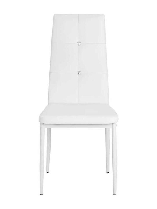 Dining Room Artificial Leather Chair White 43x43.5x96cm 2pcs