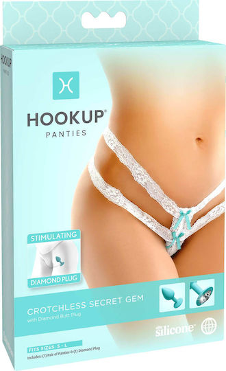 Pipedream Hookup Panties Crotchless Secret Gem Πρωκτική Σφήνα Τιρκουάζ 7.1cm