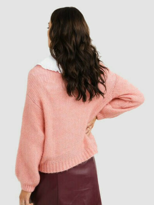 Rut & Circle Women's Long Sleeve Sweater Pink