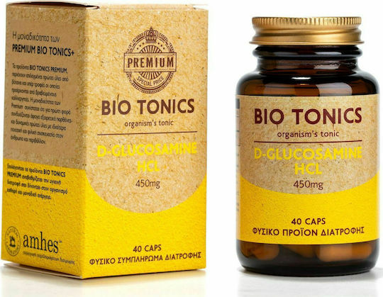 Bio Tonics Premium D-Glucosamine HCL 450mg Supplement for Joint and Bone Health 40 Capsules