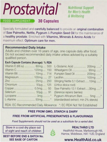 Health Aid Prostavital 30 капси