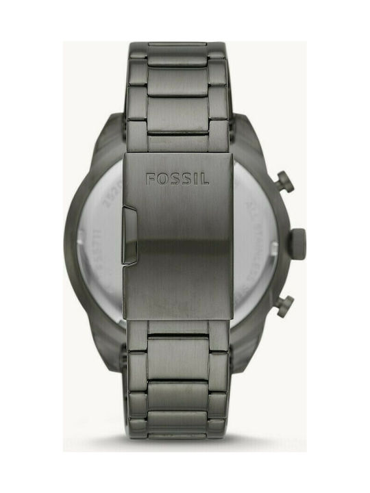 Fossil Bronson Watch Chronograph Battery with Gray Metal Bracelet