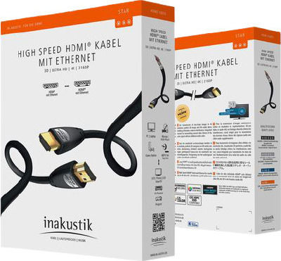 Inakustik HDMI 2.0 Premium High Speed 4K 60Hz HDR Cable HDMI male - HDMI male 1.5m Μαύρο