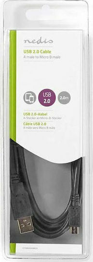 Nedis Regulär USB 2.0 auf Micro-USB-Kabel Schwarz 2m (CCGB60500BK20) 1Stück
