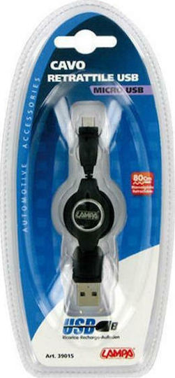 Lampa Retractable USB 2.0 to micro USB Cable Μαύρο 0.8m L3901.5 1τμχ