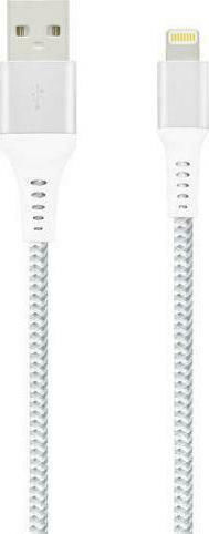 Lamtech Braided USB 2.0 to micro USB Cable Ασημί 2m (LAM450275)