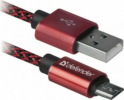 Defender Pro Împletit USB 2.0 spre micro USB Cablu Roșu 1m (87801) 1buc