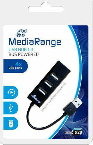 MediaRange v2 USB Hub 4 Ports USB 2.0 with USB-A Connection