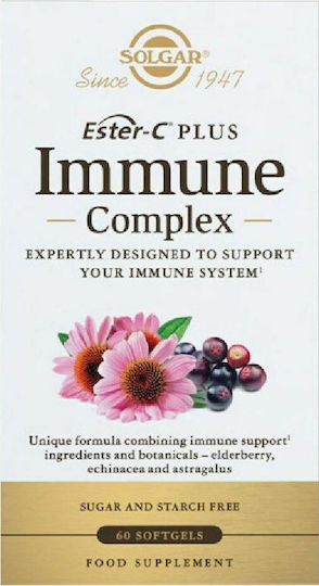 Solgar Ester-C Plus Immune Complex 1000mg Supliment pentru Întărirea Sistemului Imunitar 60 Capsule Moi