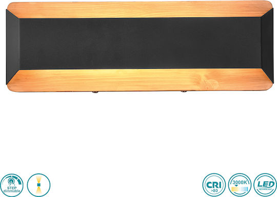Trio Lighting Arino Modern Lumină de Perete cu LED Integrat și Lumină Alb Cald Negru 35x12cm
