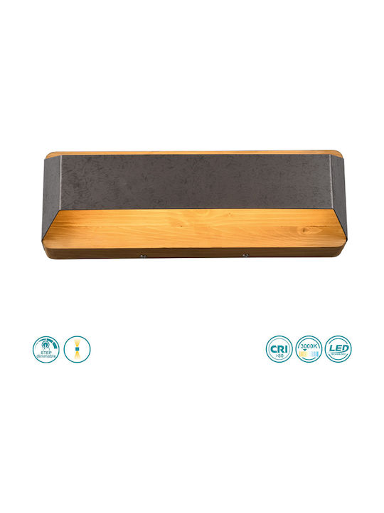 Trio Lighting Arino Modern Lamp Wall with Integrated LED and Warm White Light Gray 35x12cm