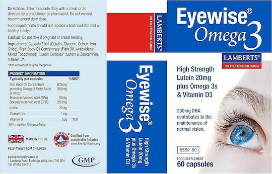 Lamberts Eyewise Omega 3 Special Food Supplement 60 Capsules