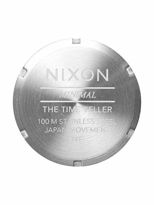 Nixon Teller Ανδρικό Ρολόι 37mm Μπαταρίας με Ασημί Μεταλλικό Μπρασελέ