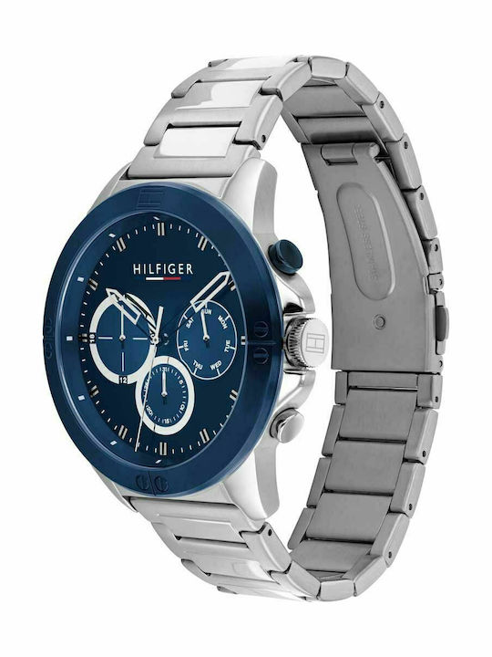 Tommy Hilfiger Harley Men's Watch 46mm Chronograph Battery with Silver Metal Bracelet