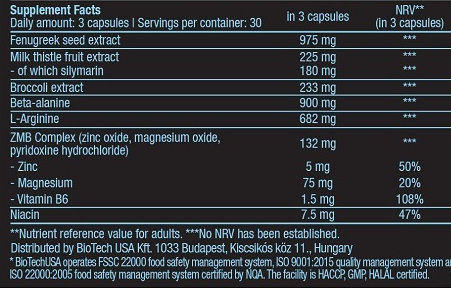 Biotech USA Black Test Libido & Testosterone Boost Supplement 90 caps