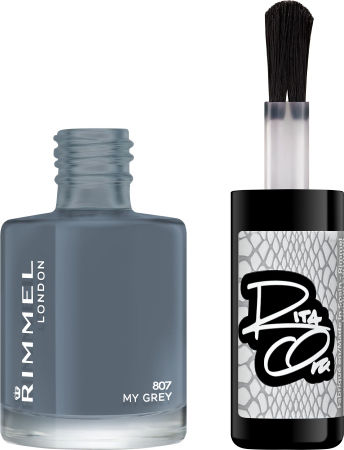 Rimmel London 60 Seconds By Rita Ora Gloss Nail Polish Quick Dry Gray 8ml