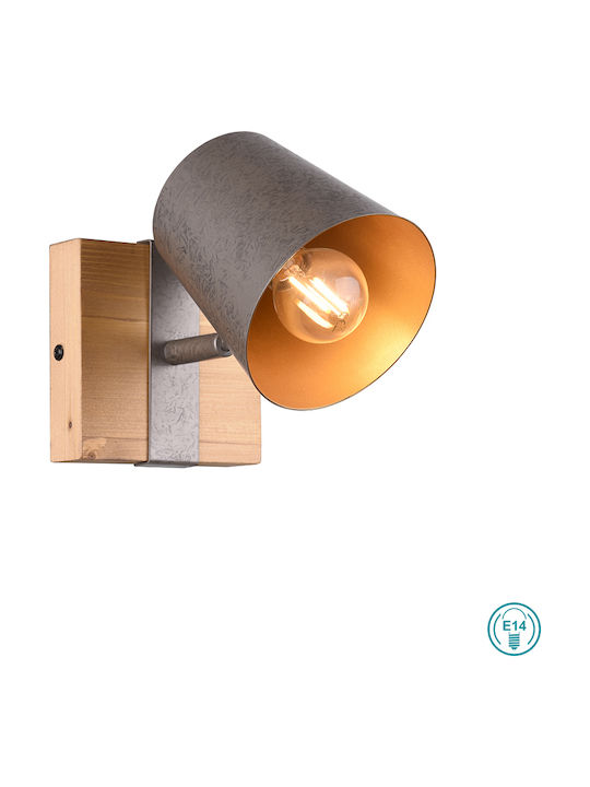 Trio Lighting Bell Μονό Σποτ με Ντουί E14 σε Γκρι Χρώμα
