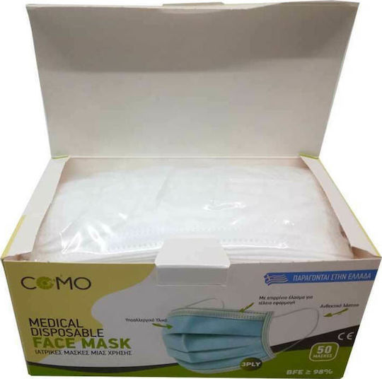 Como Medical Mask single-use 3ply Type II BFE >99% Protective Mask Non-Reusable Type II Surgical White 50pcs