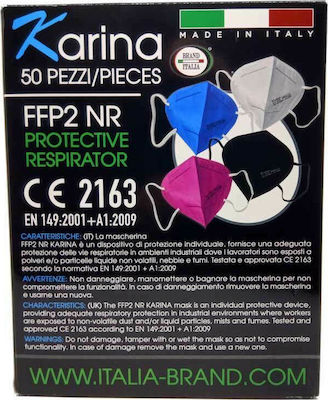 Brand Italia Karina L4 Μάσκα Προστασίας 4ply FFP2 NR Μπλε 10τμχ