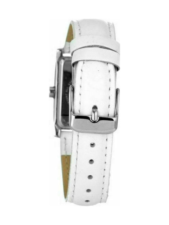 Justina Watch with White Leather Strap 21994AZ