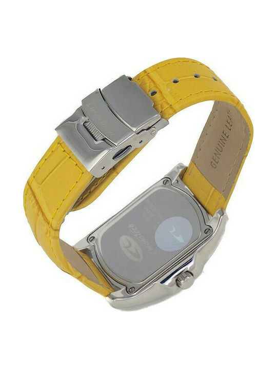 Chronotech Ceas de Damă cu Galben Curea din Piele