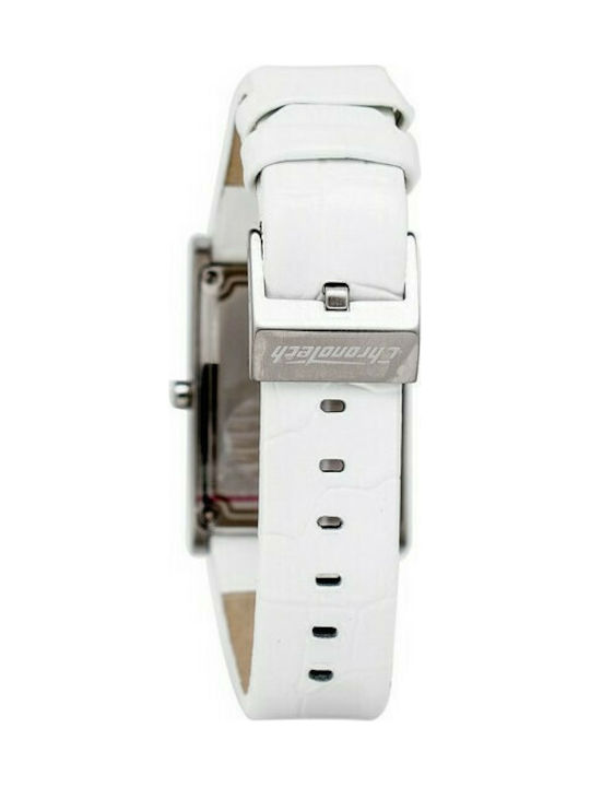 Chronotech Watch with White Leather Strap CT7880LS-19