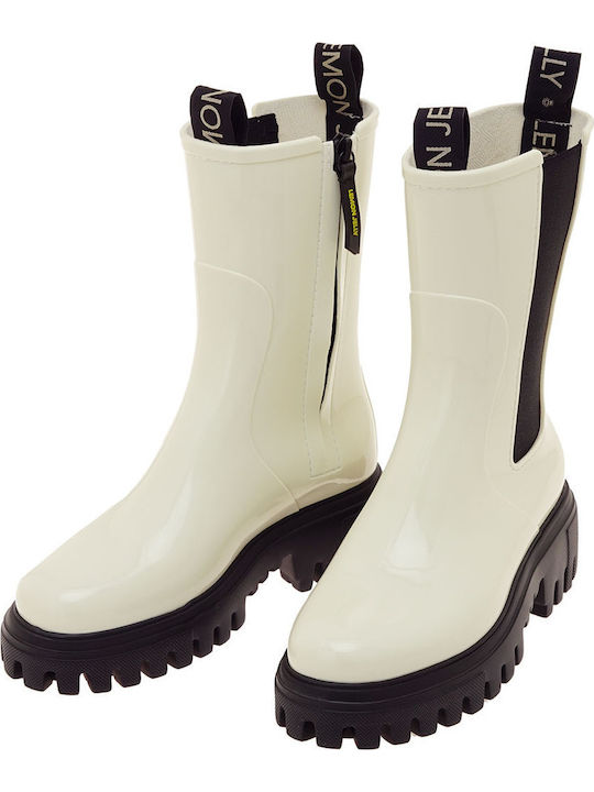 City 05 Leather Women's Ankle Boots White