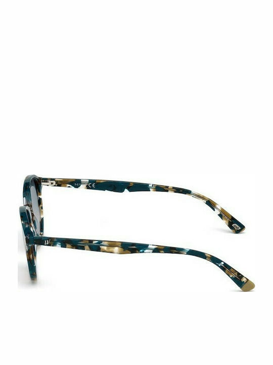 Web Sunglasses with Blue Tartaruga Frame and Blue Lens WE0236 55W