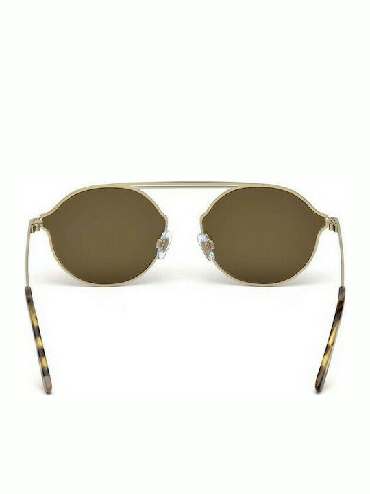 Web Sunglasses with Gold Metal Frame and Brown Lens WE0198 32G