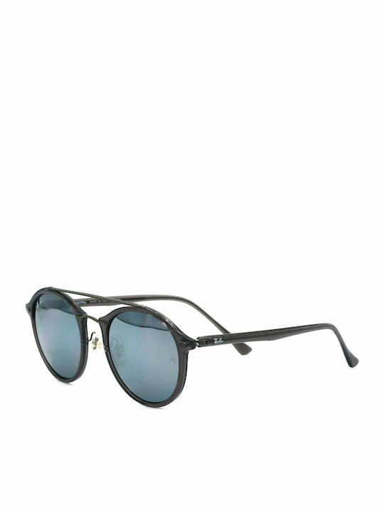 Ray Ban Дамски Слънчеви Очила с Сив Пластмасов Рамка и Сребърни Огледални Лещи