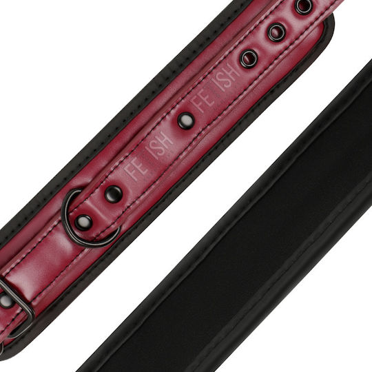 Fetish Submissive Dark Room Handcuffs Vegan Leather Handschellen in Rot Farbe