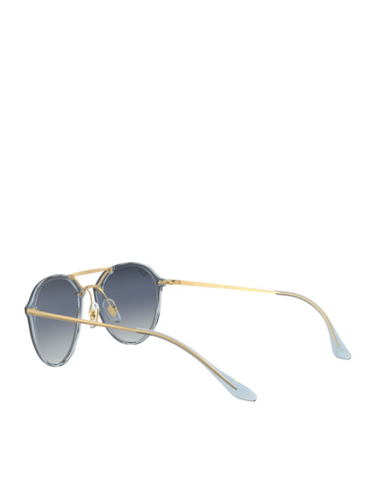 Ray Ban Blaze Double Bridge Men's Sunglasses with Gold Metal Frame and Blue Gradient Lens RB4292N 6389/0S