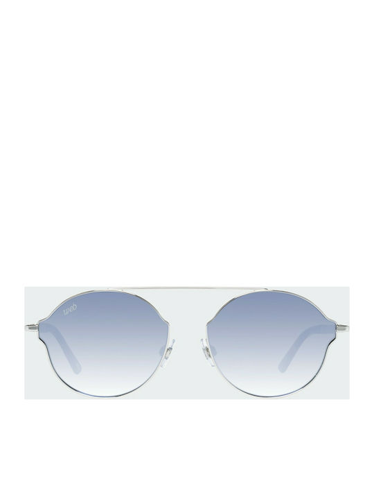 Web Men's Sunglasses with Silver Metal Frame and Blue Gradient Lens WE0243 16C