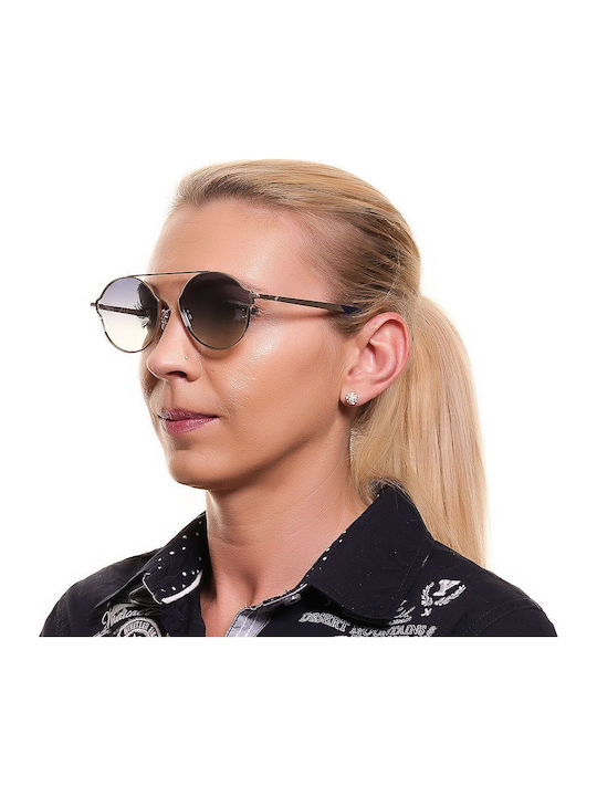 Web Men's Sunglasses with Silver Metal Frame and Silver Mirror Lens WE0243 16X