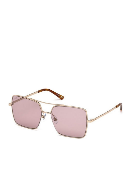 Web Women's Sunglasses with Rose Gold Metal Frame WE0210 28Y