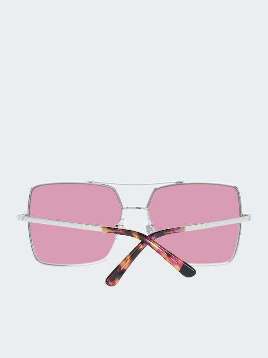 Web Women's Sunglasses with Silver Metal Frame and Pink Mirror Lens WE0210 16Z