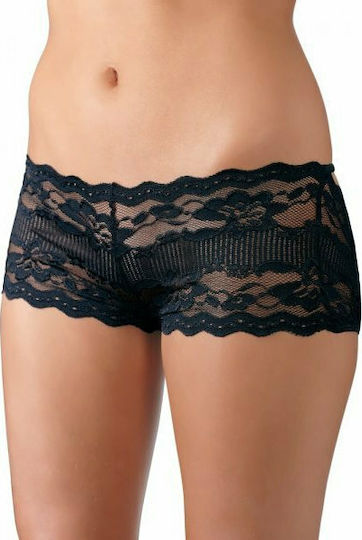 Cottelli Collection Open Back Panties Femei Sexy Boxer cu decupaje Black