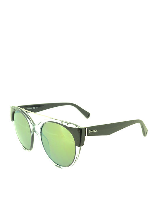 Max & Co 296/S Women's Sunglasses with Black Plastic Frame and Green Gradient Mirror Lens