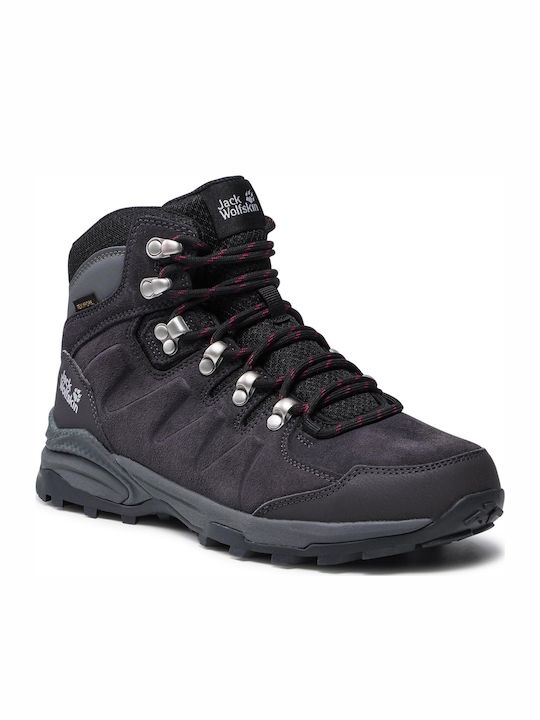 Jack Wolfskin Refugio Texapore Mid 4050871 Women's Gray Hiking Shoes