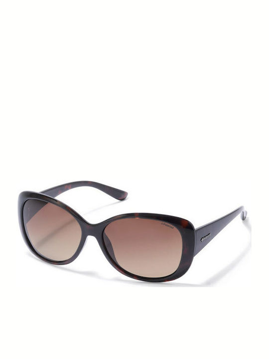 Polaroid Women's Sunglasses with Brown Plastic Frame and Brown Polarized Lens P8317 0BM/LA