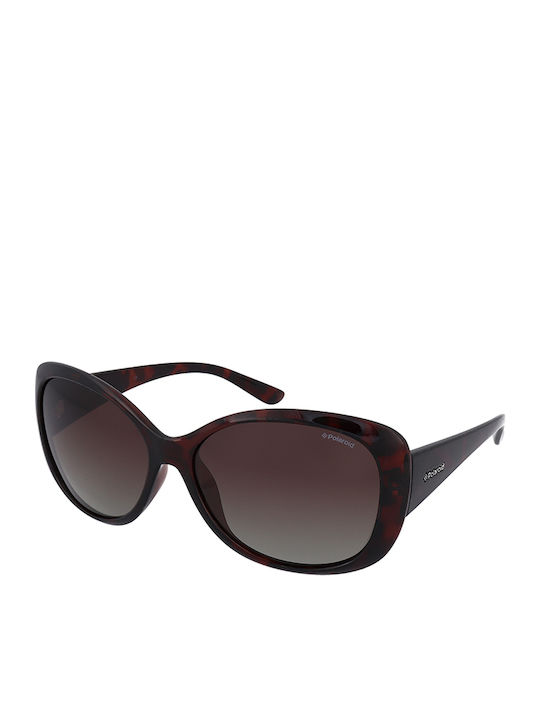 Polaroid Women's Sunglasses with Brown Plastic Frame and Brown Polarized Lens P8317 0BM/LA