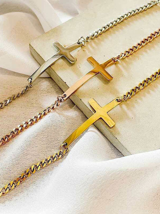 Stainless Steel Bracelet with Cross Awear Gruce Gold