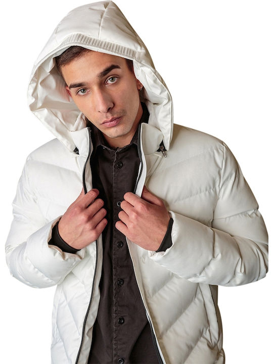 Splendid Men's Winter Puffer Jacket White