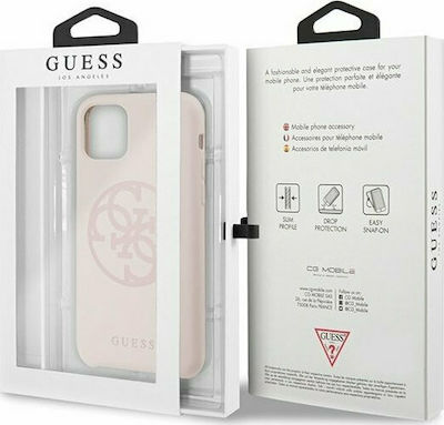 Guess 4G Tone on Tone Silicone Back Cover Pink (iPhone 11 Pro Max)