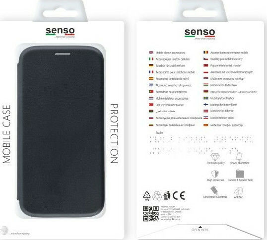 Senso Oval Stand Buchen Sie Synthetisches Leder Schwarz (Galaxy Note 20 Ultra)