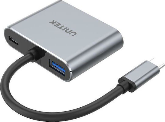 Unitek USB-C Docking Station με HDMI 4K Ασημί (D1049A)