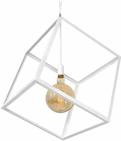 GloboStar Cube Pendant Light White 70x70x87cm