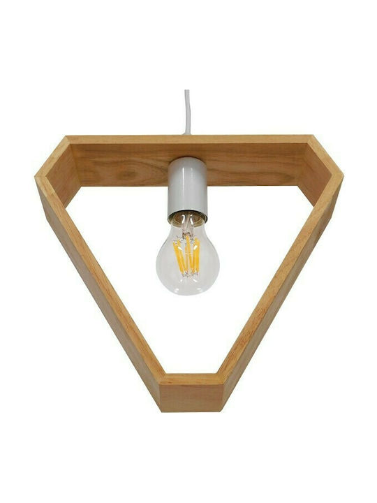 GloboStar Elise Triangle Pendant Light Beige with Socket E27 29x8x28cm