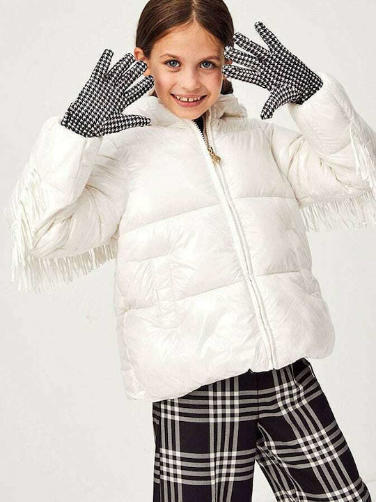 Kids' Quilted Jacket Short with Hood White