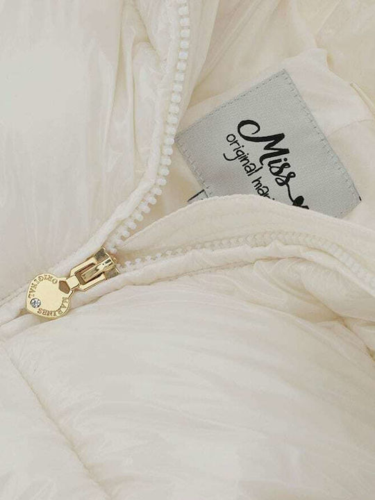 Kids' Quilted Jacket Short with Hood White